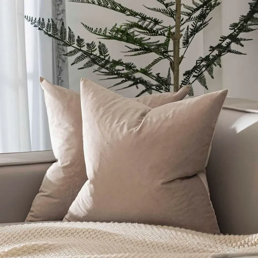 Set of 2, 14x14 inch, Velvet Throw Pillow Covers